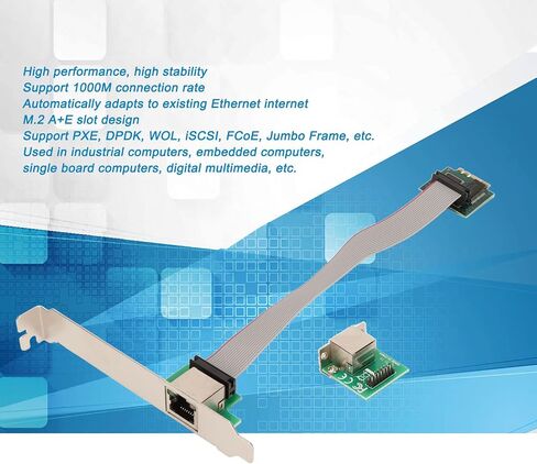 Gigabit Ethernet Server Adapter, M.2 A E I210AT Single Port Gigabit Server NIC Adapter 1000M High Performance RJ45 Single Port Ethernet NIC Adapter for Industrial Computer in Saudi Arabia
