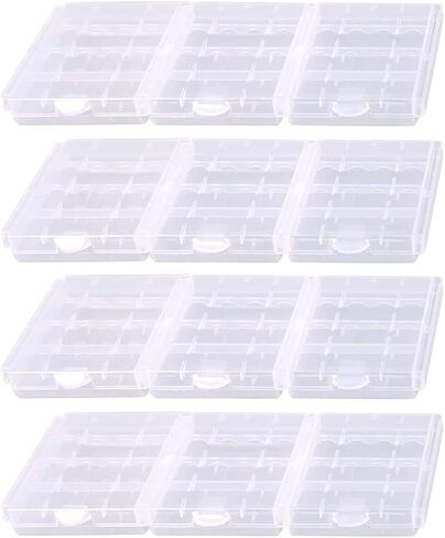 Battery Organizers AA/AAA Battery Containers Holders Compact Portable Storage Cases Insulative Plastic Clear Protective Battery Cases for Travelling/Home/Office/School/Garage(15 PCS) in Saudi Arabia