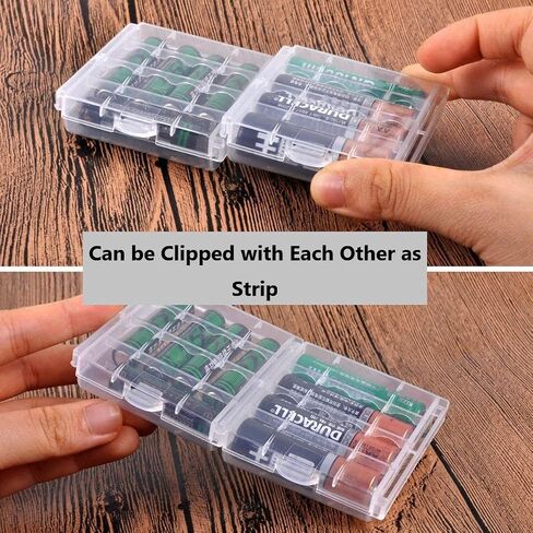 Battery Organizers AA/AAA Battery Containers Holders Compact Portable Storage Cases Insulative Plastic Clear Protective Battery Cases for Travelling/Home/Office/School/Garage(15 PCS) in Saudi Arabia