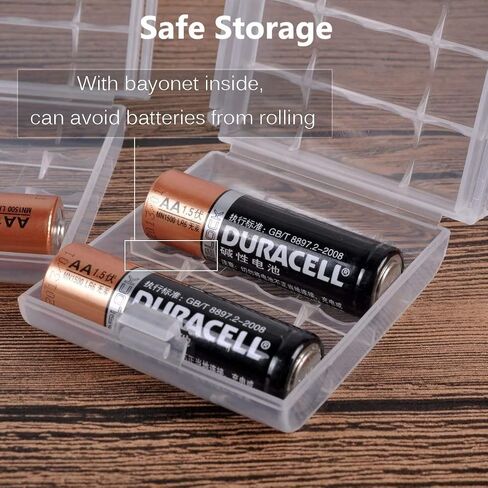 Battery Organizers AA/AAA Battery Containers Holders Compact Portable Storage Cases Insulative Plastic Clear Protective Battery Cases for Travelling/Home/Office/School/Garage(15 PCS) in Saudi Arabia