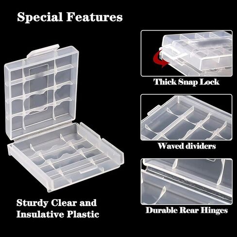 Battery Organizers AA/AAA Battery Containers Holders Compact Portable Storage Cases Insulative Plastic Clear Protective Battery Cases for Travelling/Home/Office/School/Garage(15 PCS) in Saudi Arabia