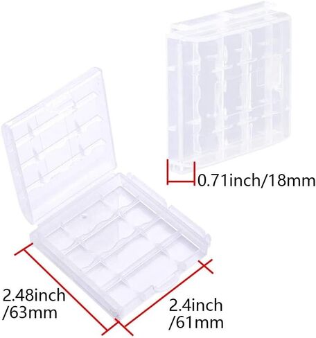 Battery Organizers AA/AAA Battery Containers Holders Compact Portable Storage Cases Insulative Plastic Clear Protective Battery Cases for Travelling/Home/Office/School/Garage(15 PCS) in Saudi Arabia