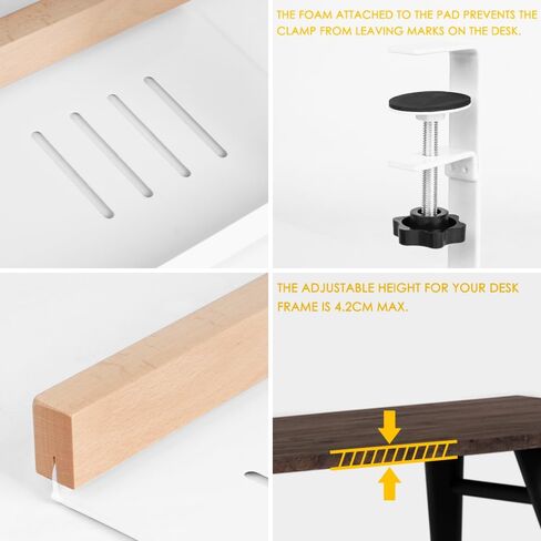 Under Desk Cable Management Tray, 15.5 inches Under Desk Cord Holder for Wire Management, Solid Wood and Heavy Sheet Metal Wire Organizer for Desks, Offices and Kitchens (Black) in Saudi Arabia