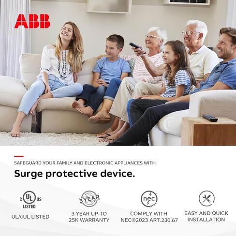 THOMESURGEP by ABB • SurgePro™ Surge Protective Device • Externally Mounted Wired Residential SPD for Retail and Home • Type 1 SPD • Safe, Reliable, and Functional in Saudi Arabia