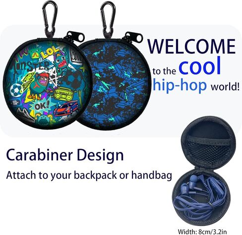 2 Packs of Earbuds Set with Case for Kids for School, Wired Headphones with Case and Small Size Ear Tips, Ear Buds with Cute Case, Earphones for Phone and PC Laptop (Abstracts) in Saudi Arabia