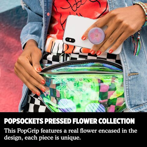 POPSOCKETS PopGrip Premium Mobile Phone Stand Flowers, Pink in Saudi Arabia
