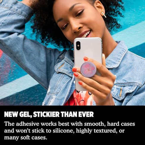 POPSOCKETS PopGrip Premium Mobile Phone Stand Flowers, Pink in Saudi Arabia