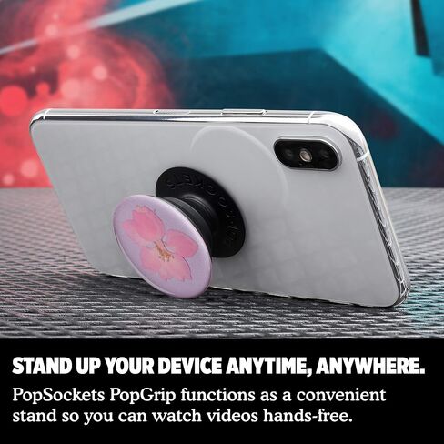POPSOCKETS PopGrip Premium Mobile Phone Stand Flowers, Pink in Saudi Arabia