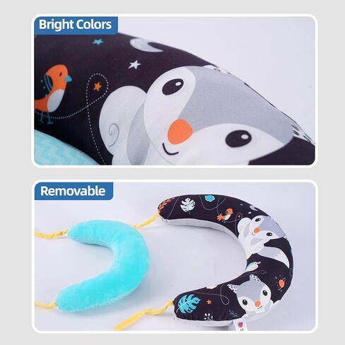 Koty 2 in 1 Tummy-Time Soft Baby Developmental Pillow, Indoor Early Development Sensory Activity Centers, Play Mat Toys for Babies, Newborns & Infants Gift for 0 3 6 Months(Fox) in Kuwait