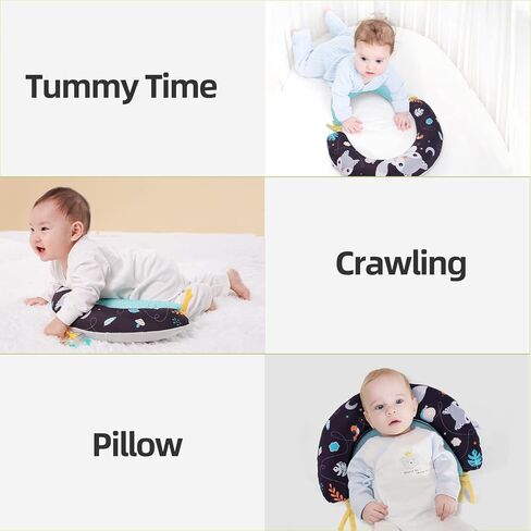 Koty 2 in 1 Tummy-Time Soft Baby Developmental Pillow, Indoor Early Development Sensory Activity Centers, Play Mat Toys for Babies, Newborns & Infants Gift for 0 3 6 Months(Fox) in Kuwait