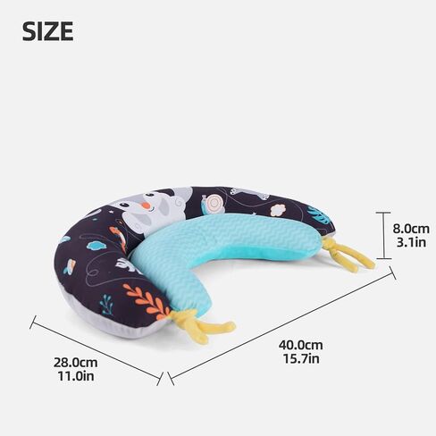 Koty 2 in 1 Tummy-Time Soft Baby Developmental Pillow, Indoor Early Development Sensory Activity Centers, Play Mat Toys for Babies, Newborns & Infants Gift for 0 3 6 Months(Fox) in Kuwait