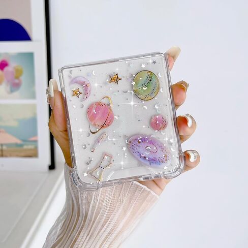 LCHULLE for Samsung Galaxy Z Flip 5 Case Bling Glitter for Girls Women Cute Shiny Sparkle Sequin Stars, Soft Silicone Four-Corner Shockproof Cover Protective Phone Case for Samsung Z Flip 5 5G(Blue) in Saudi Arabia