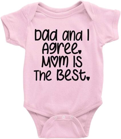 Dad and I Agree Mom is The Best Baby Bodysuit Infant Toddler Baby Clothes Creeper in Saudi Arabia