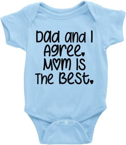 Dad and I Agree Mom is The Best Baby Bodysuit Infant Toddler Baby Clothes Creeper in Saudi Arabia