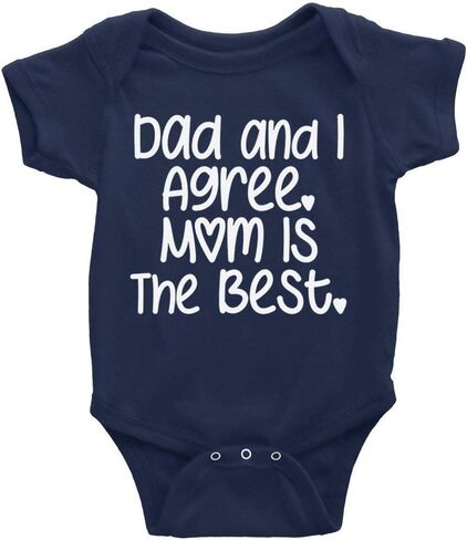 Dad and I Agree Mom is The Best Baby Bodysuit Infant Toddler Baby Clothes Creeper in Saudi Arabia