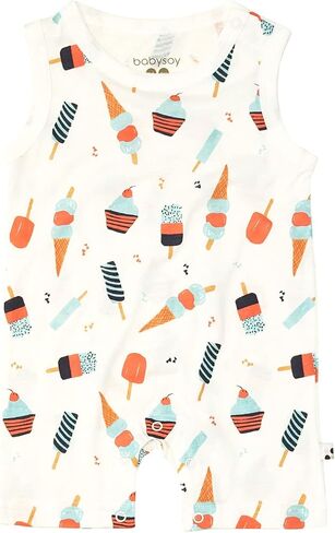 Babysoy Organic Pattern Print Tank Romper Shortall in Saudi Arabia