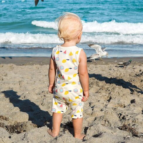 Babysoy Organic Pattern Print Tank Romper Shortall in Saudi Arabia