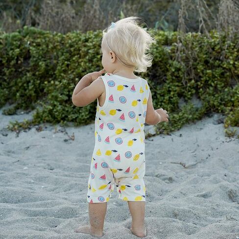 Babysoy Organic Pattern Print Tank Romper Shortall in Saudi Arabia