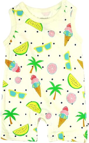 Babysoy Organic Pattern Print Tank Romper Shortall in Saudi Arabia