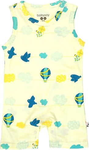 Babysoy Organic Pattern Print Tank Romper Shortall in Saudi Arabia