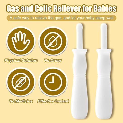 Gas and Colic Reliever for Babies, 20 Counts Baby Gas Colic Passer, Natural Solution for Baby Colic and Gas Relief, Effective Instant Constipation Relief for Babies + 6 Alcohol Prep Pads in Saudi Arabia