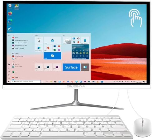 كمبيوتر مكتبي الكل في واحد، شاشة لمس FHD مقاس 22 بوصة N5095، ذاكرة وصول عشوائي سعتها 8 جيجابايت، محرك أقراص SSD سعة 512 جيجابايت، رباعي النواة 11، لوحة مفاتيح وماوس سلكية، مكبر صوت RGB، (N5095-8G-512G) in Kuwait