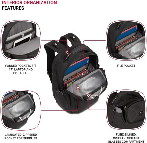 SwissGear Endure Laptop Backpack, Black, 18"x13"x8" in Saudi Arabia