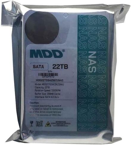 MDD (MDD22TS25672NAS) 22TB 7200RPM 256MB Cache SATA 6.0Gb/s 3.5inch Internal NAS Hard Drive - 5 Years Warranty (Renewed) in Saudi Arabia