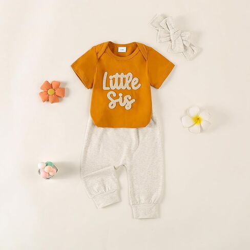 ملابس Balaflyie للأخت الصغيرة للفتيات الصغيرات، سراويل رومبير لحديثي الولادة، عصابة رأس، ملابس منزلية قادمة in Kuwait