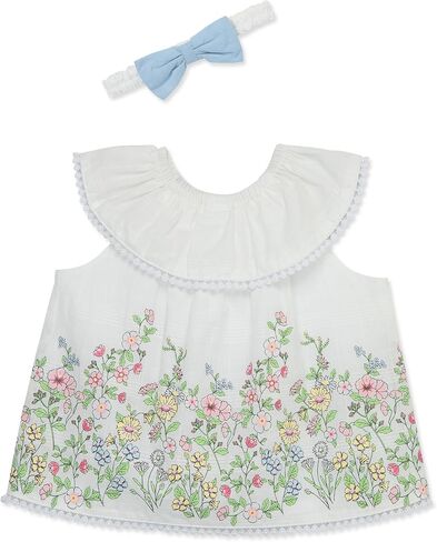 Little Me Clothes for Baby Girls' Woven Sunsuit and Headband Set, 3-12 Months in Saudi Arabia