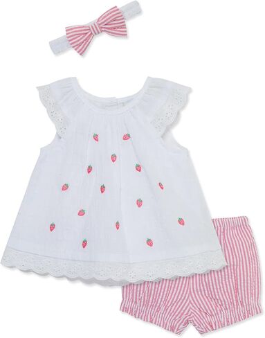 Little Me Clothes for Baby Girls' Woven Sunsuit and Headband Set, 3-12 Months in Saudi Arabia
