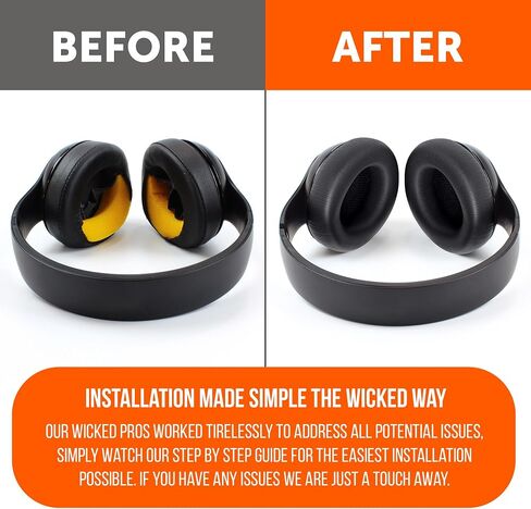 WC PadZ Studio Pro - Extra Thick Earpads for Beats Studio PRO Made by Wicked Cushions | Upgraded PU Leather, Larger Ear Opening, Enhanced Foam | 90's Black in Saudi Arabia
