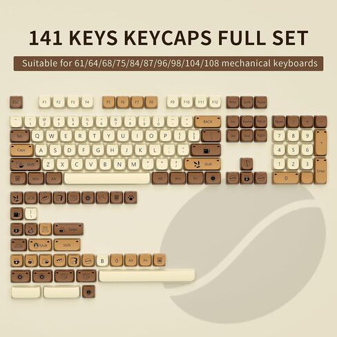 XVX Cute Cat Keycaps, Thick PBT Keycap MAO Profile, 141 Keys Keyboard Keycaps, Dye-Sublimation Keycap Set Compatible with 60% 75% 96% 100% Cherry Gateron MX Switches Mechanical Gaming Keyboard in Saudi Arabia