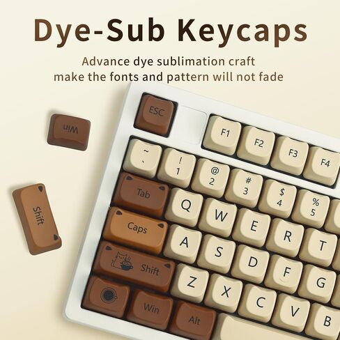 XVX Cute Cat Keycaps, Thick PBT Keycap MAO Profile, 141 Keys Keyboard Keycaps, Dye-Sublimation Keycap Set Compatible with 60% 75% 96% 100% Cherry Gateron MX Switches Mechanical Gaming Keyboard in Saudi Arabia