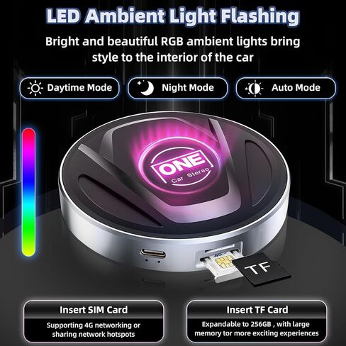 OneCarStereo 2024 ترقية CarPlay Ai Box Wireless CarPlay/محول Android التلقائي، صندوق Magic CarPlay المدمج في Android 13os 8-Core، Ai Box يدعم GPS MirroLink TF/SIM Card، YouTube، Netflix إلخ. in Kuwait