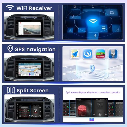 [2G+64G] Hikity Android 13 Car Stereo for Ford F150, 7 Inch HD Touchscreen Radio with Wireless Carplay and Android Auto, Backup Camera Bluetooth Mirror Link GPS/FM/RDS in Saudi Arabia