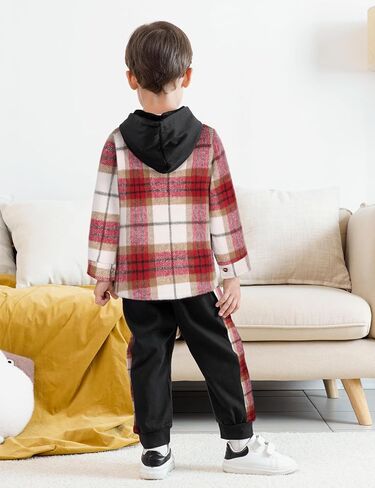Toddler Boy Clothes Long Sleeve Hoodie with Solid Color Top and Casual Sweatpants Toddler Boy Fall Winter Outfits in Saudi Arabia