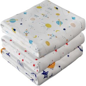 Muslin Swaddle Blankets, Muslin Baby Blanket, Extra Soft Muslin Blanket, 3 Pack, Large Receiving Blankets for Boys & Girls, Breathable Baby Essential
