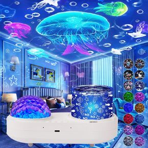 Ocean Wave Projector, Night Light Projector for Kids Bedroom, Ceiling, Baby Night Light Projector, Ocean Light Star Galaxy Projector with Timer 360° Rotation for Kids Baby Girls, Christmas, Room Decor