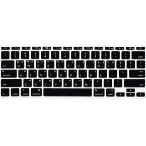 HRH Korean Silicone Keyboard Cover Skin Skin Protector for MacBook Air 11.6 Inch for MacBook 11" A1370 A1465 USA Layout Keyboard Protector Keyboard Protective Film-Black