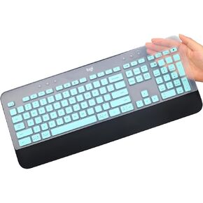 Keyboard Cover Skin for Logitech MK545 MK540 Wireless Keyboard, Logitech MK545 Keyboard Protector, Logitech MK540 Ultra Thin Desktop PC Silicone Clear Keyboard Skin Protector-Black