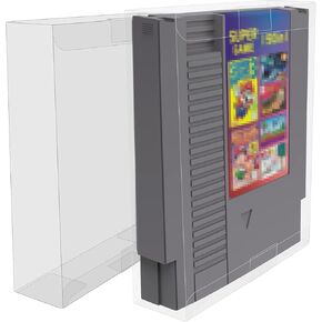 10 Pcs Clear Box Protectors Case for NES Cart, NES Cartridge Clear Plastic Case Premium Quality Transparent Plastic Protector Extra Sturdy Clear Case W/Removable Film for NES Cartridge