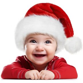 Baby Santa Hat Toddler Christmas Hat: Baby Santa Claus Hats 0-12 Months - Unisex baby Velvet Classic Santa Hat for Christmas New Year