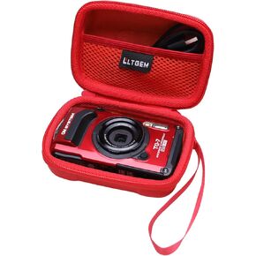 LTGEM EVA Hard Case for Tough TG-7 Digital Camera/TG-6 Underwater Camera - Red (Case Only)