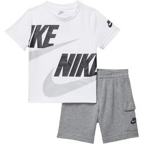 Nike Baby Boy's Sportswear T-Shirt and Cargo Shorts Set (Toddler) Carbon Heather 2 Toddler