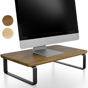Beautiful Wooden Monitor Stand for Desk - Sturdy Stand Rises Your Monitor to the Perfect Ergonomic Level - Sleek and Functional Computer/Laptop Stand Design Elevates Any Workspace & Maximizes Space