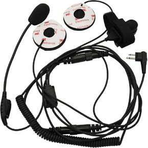 Open Half Face Moto Motorcycle Bike Helmet Earpiece Headset Mic Microphone is Compatible with Motorola 2 Way Radio RMM2050 GP300 CP200 PR400 CLS1110 RDU2080D