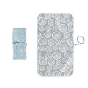Foldable Baby Changing Mat 2 Pack, Diaper Changing Pad Waterproof Travel Diaper Mat Infant Urinal Pad Baby Changing Kit for Home Travel Outside. (Gray+Blue)
