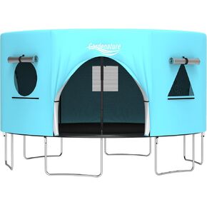 Trampoline Tent Cover Frameless Shade with LED Light Trampoline Accessory Tent Outdoor Straight Pole Round Trampoline,Tent Only