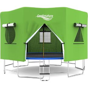Trampoline Tent Cover Frameless Shade with LED Light Trampoline Accessory Tent Outdoor Straight Pole Round Trampoline,Tent Only